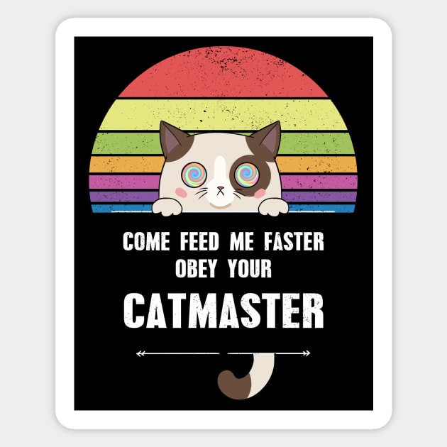 Cute Creepy Cat T shirt Kawaii Kitty Tee Vintage Sunset Sticker by Radarek_Design